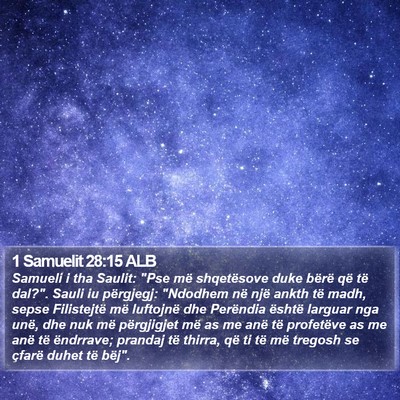 1 Samuelit 28:15 ALB Bible Verse Image