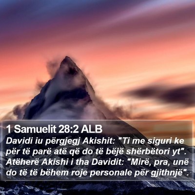 1 Samuelit 28:2 ALB Bible Verse Image