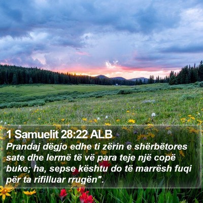 1 Samuelit 28:22 ALB Bible Verse Image