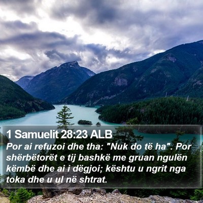 1 Samuelit 28:23 ALB Bible Verse Image