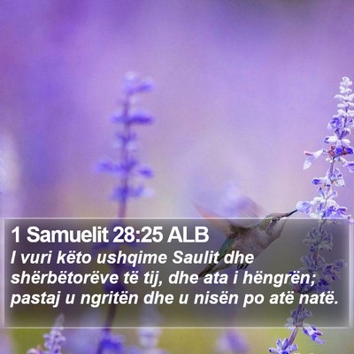 1 Samuelit 28:25 ALB Bible Verse Image