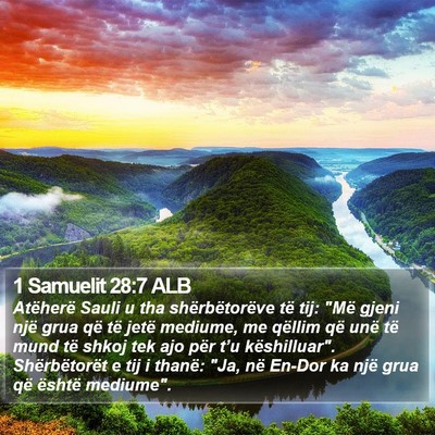 1 Samuelit 28:7 ALB Bible Verse Image