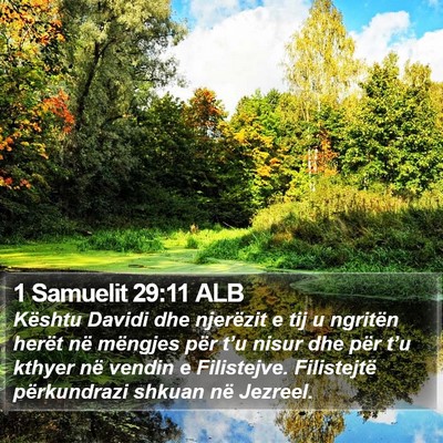 1 Samuelit 29:11 ALB Bible Verse Image