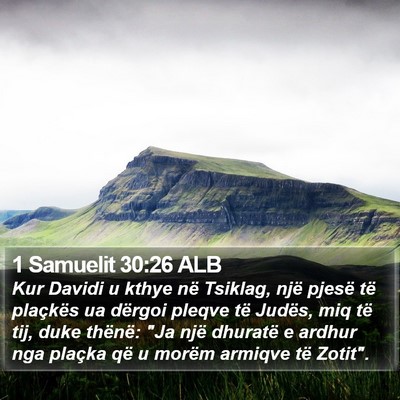 1 Samuelit 30:26 ALB Bible Verse Image