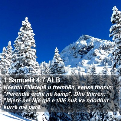 1 Samuelit 4:7 ALB Bible Verse Image