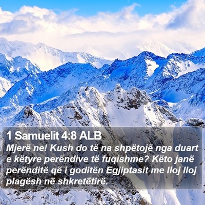 1 Samuelit 4:8 ALB Bible Verse Image