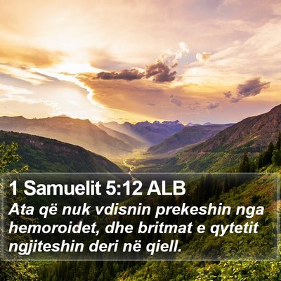 1 Samuelit 5:12 ALB Bible Verse Image