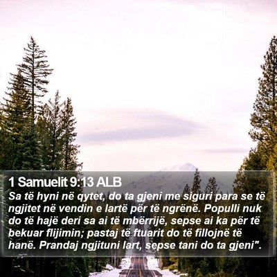 1 Samuelit 9:13 ALB Bible Verse Image