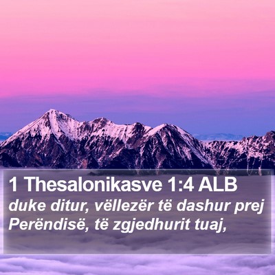 1 Thesalonikasve 1:4 ALB Bible Verse Image