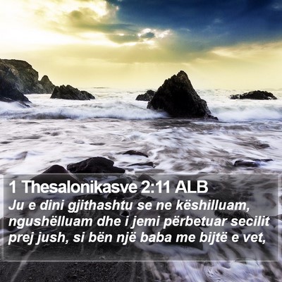 1 Thesalonikasve 2:11 ALB Bible Verse Image
