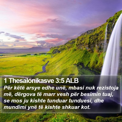 1 Thesalonikasve 3:5 ALB Bible Verse Image