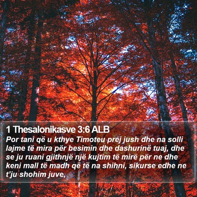 1 Thesalonikasve 3:6 ALB Bible Verse Image