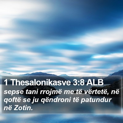 1 Thesalonikasve 3:8 ALB Bible Verse Image
