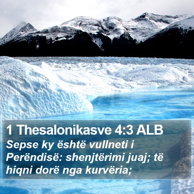 1 Thesalonikasve 4:3 ALB Bible Verse Image