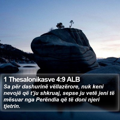 1 Thesalonikasve 4:9 ALB Bible Verse Image