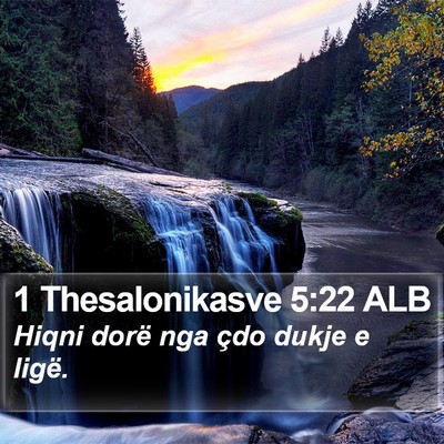 1 Thesalonikasve 5:22 ALB Bible Verse Image