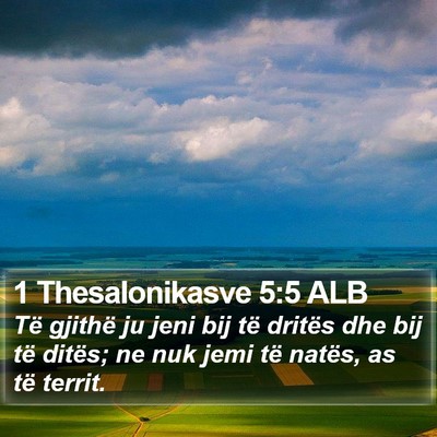 1 Thesalonikasve 5:5 ALB Bible Verse Image