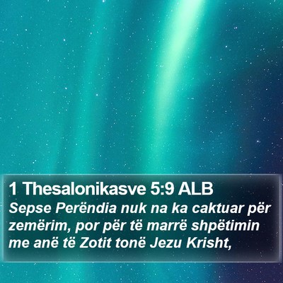1 Thesalonikasve 5:9 ALB Bible Verse Image