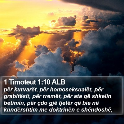 1 Timoteut 1:10 ALB Bible Verse Image