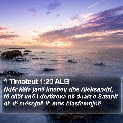 1 Timoteut 1:20 ALB Bible Verse Image