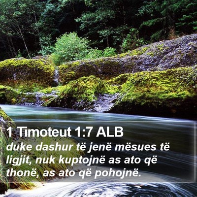 1 Timoteut 1:7 ALB Bible Verse Image