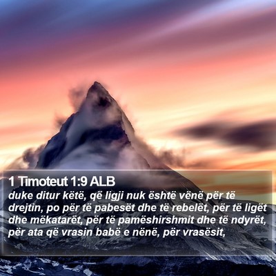 1 Timoteut 1:9 ALB Bible Verse Image