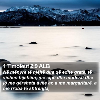1 Timoteut 2:9 ALB Bible Verse Image