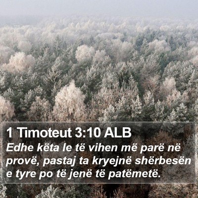 1 Timoteut 3:10 ALB Bible Verse Image