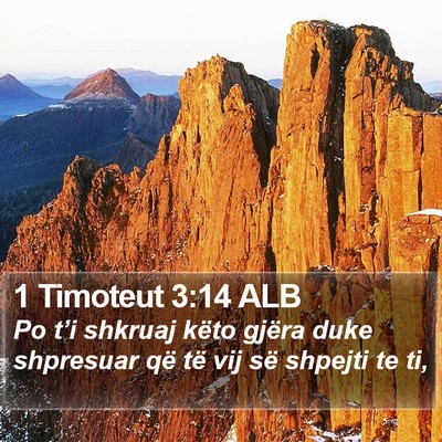 1 Timoteut 3:14 ALB Bible Verse Image