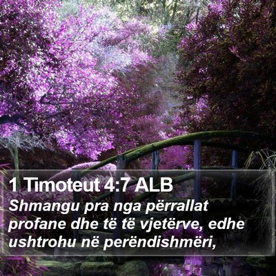 1 Timoteut 4:7 ALB Bible Verse Image