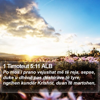 1 Timoteut 5:11 ALB Bible Verse Image