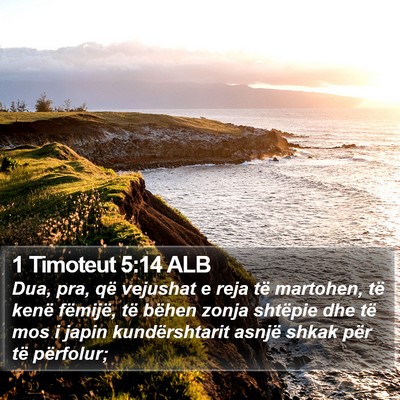 1 Timoteut 5:14 ALB Bible Verse Image