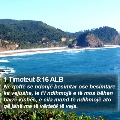 1 Timoteut 5:16 ALB Bible Verse Image
