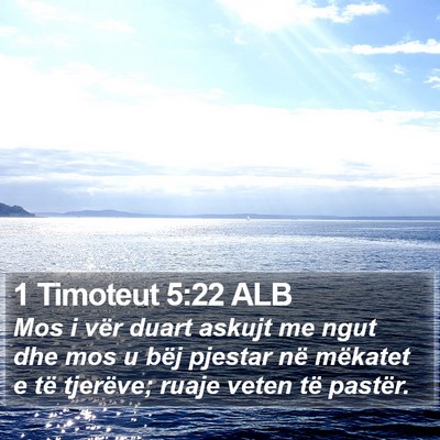 1 Timoteut 5:22 ALB Bible Verse Image