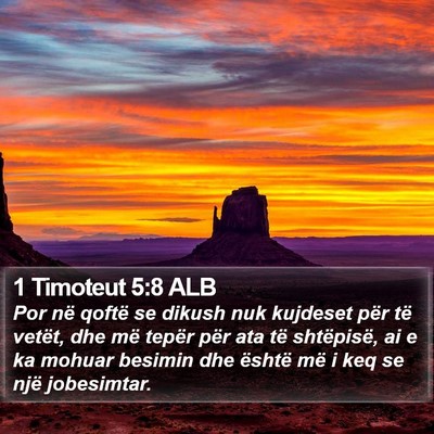 1 Timoteut 5:8 ALB Bible Verse Image