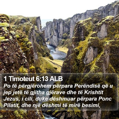1 Timoteut 6:13 ALB Bible Verse Image