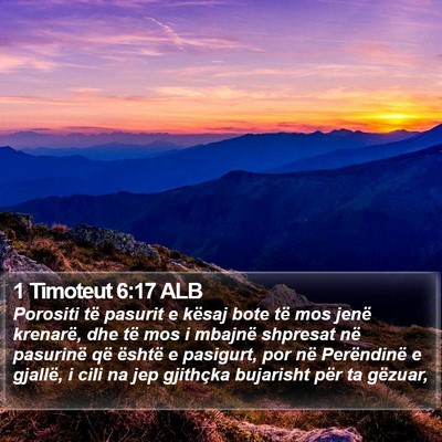 1 Timoteut 6:17 ALB Bible Verse Image