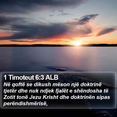 1 Timoteut 6:3 ALB Bible Verse Image
