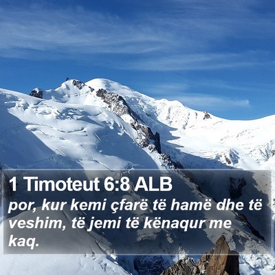 1 Timoteut 6:8 ALB Bible Verse Image