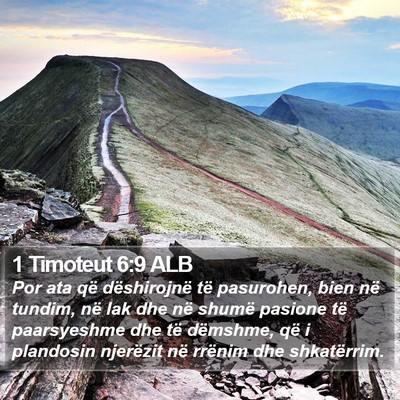 1 Timoteut 6:9 ALB Bible Verse Image