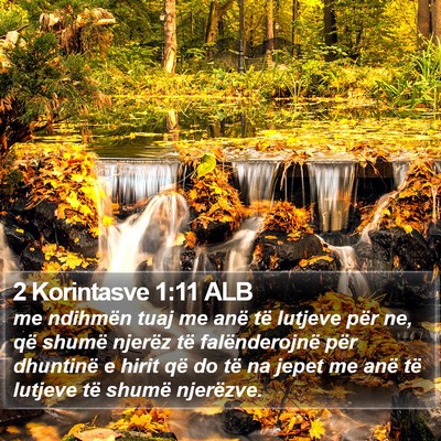 2 Korintasve 1:11 ALB Bible Verse Image
