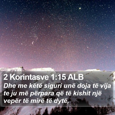 2 Korintasve 1:15 ALB Bible Verse Image