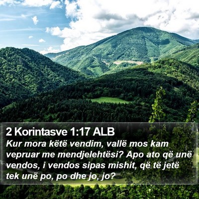 2 Korintasve 1:17 ALB Bible Verse Image