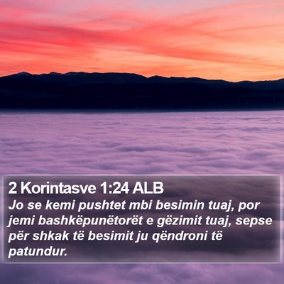2 Korintasve 1:24 ALB Bible Verse Image