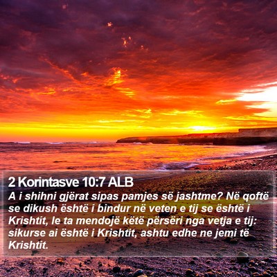 2 Korintasve 10:7 ALB Bible Verse Image