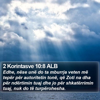 2 Korintasve 10:8 ALB Bible Verse Image