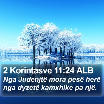 2 Korintasve 11:24 ALB Bible Verse Image