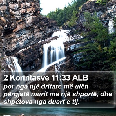 2 Korintasve 11:33 ALB Bible Verse Image