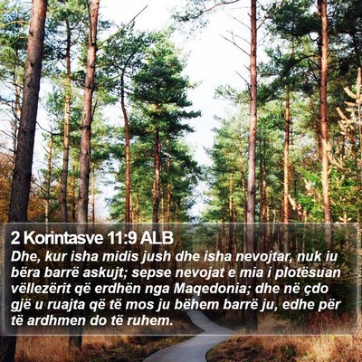 2 Korintasve 11:9 ALB Bible Verse Image