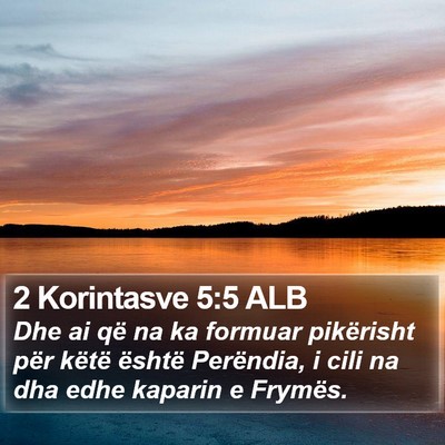 2 Korintasve 5:5 ALB Bible Verse Image